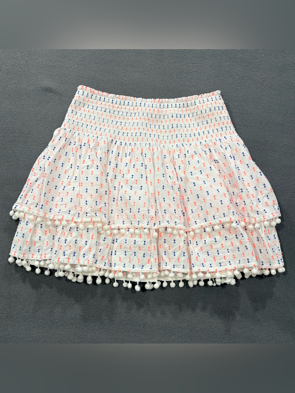Lilly Pulitzer Ethenia Resort White Neon Gauzy Lined Mini Skirt Women's size M